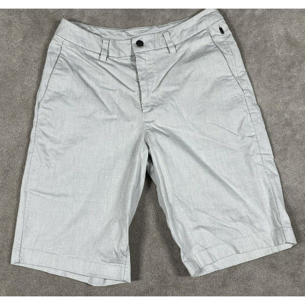 Lululemon Commission Shorts Mens 30 Light Grey Textured Cotton Blend Golf Chino
